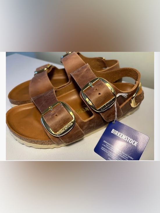 Birkenstock Shoes - Birkenstock Womens US 7 Milano Big Buckle Oiled Leather Sandals NEW IN BOX